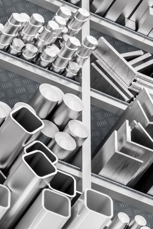 profile and metal bar 3d rendering image